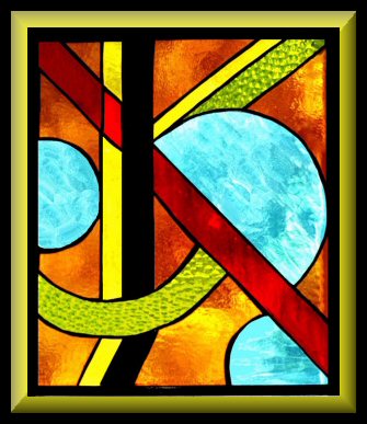 Original Abstract Stained Glass Panel