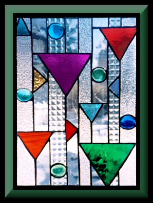 Hanging in Space Stained Glass Panel