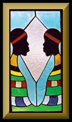Mirror Image Stained Glass Panel