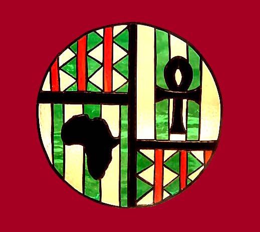 Africa Ankh Stained Glass Panel