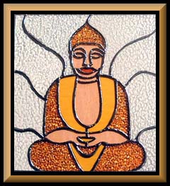 Budda Stained Glass Panel